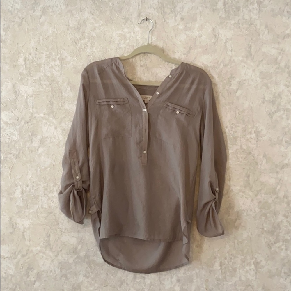 LOFT long sleeve sheer shirt